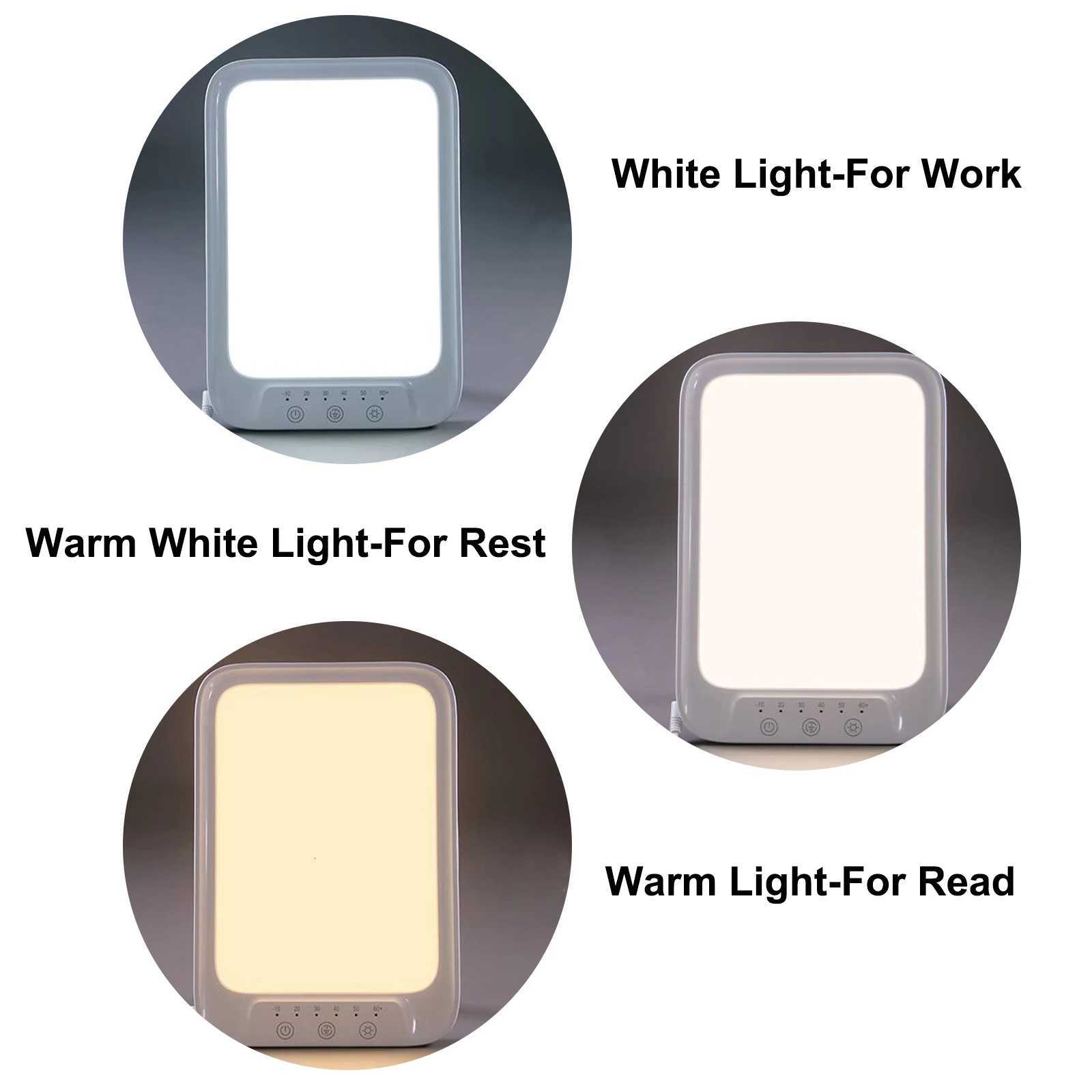 LED Daylight Lamp 20000 Lux Cool Warm Light Therapy Lamp Against Depression 3 Light Colours 5 Brightness Levels Touch Control M251118
