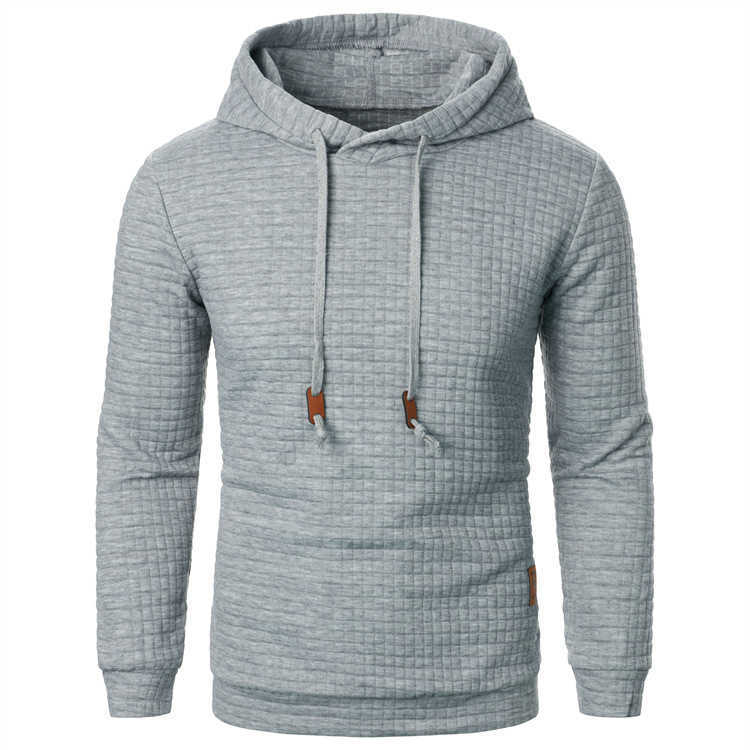 New autumn and winter European and American men's jacquard knitted sweaters, long-sleeved hoodies, warm color hooded sports tops W241230