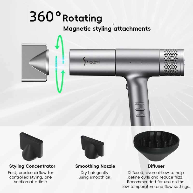 KangRoad Factory Powerful High Speed 110000 Rpm High Wind Power Low Noise Negative Ion Hair DryerT251118
