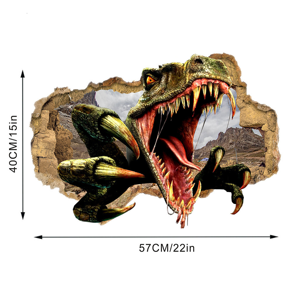 Custom Size 3D Stereo Brick Wall Modern Creative Art Wall Painting Dinosaur Broken Wall Decorations Living Room Po Wallpaper 210722