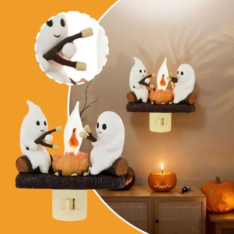 Halloween Ghost Campfire Fire Marshmallow Night Light Flickering Nightlight Gift M251118