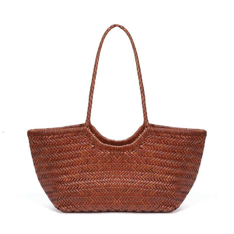 Shoulder Bags Genuine Leather Hand-Woven Vintage Tote 2025 New Classic Design Cowhide Shoulder Womens Spring Summer French Bucket Bag