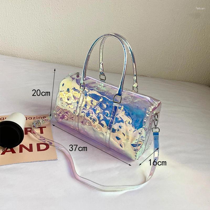 Totes Fashion Colorful Transparent Jelly Bag Laser Shoulder Women Handbag Waterproof Large Capacity Storage Travel B5 h7