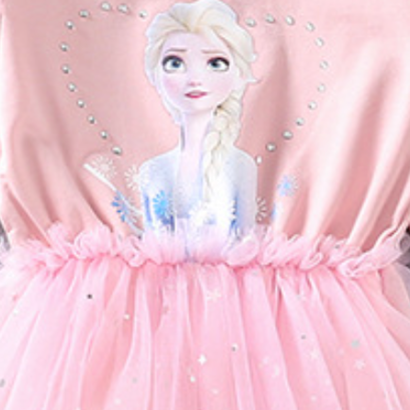 DISNEY baby girl designer clothes toddler designer clothes Elsa princess dress Little girl dress birthday outfit pure cotton comfortable and soft.