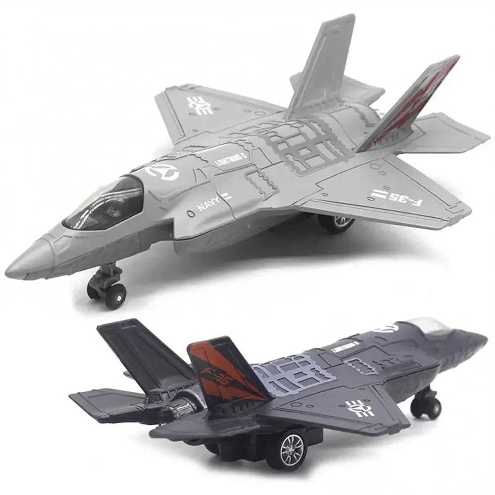 Alloy Large Pull Back F-35 Fighter Aircraft Model Music LED Airplane Toy Gift C251118