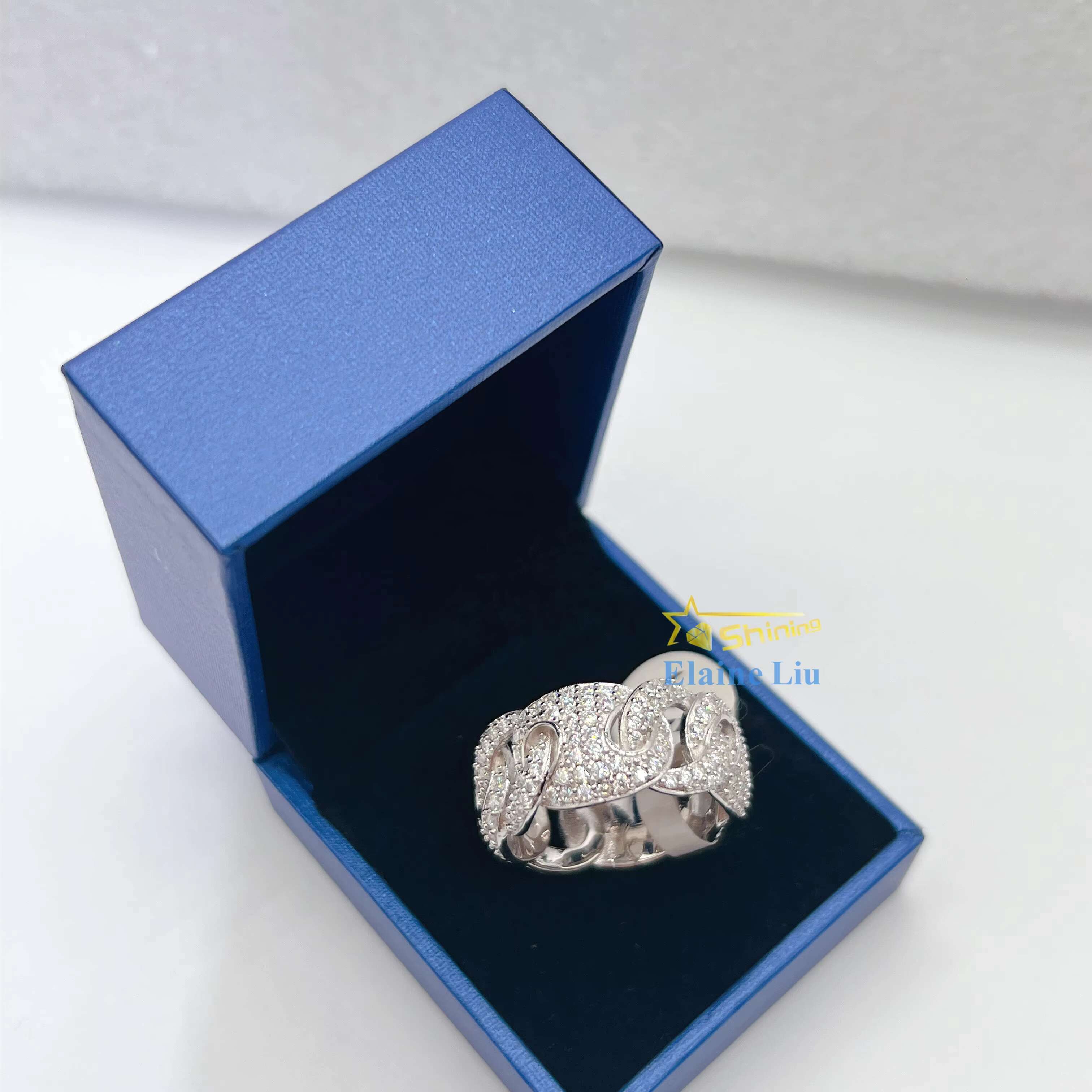 Fine Jewelry Gold Plated Sterling Sier Vvs Moissante Men Rings