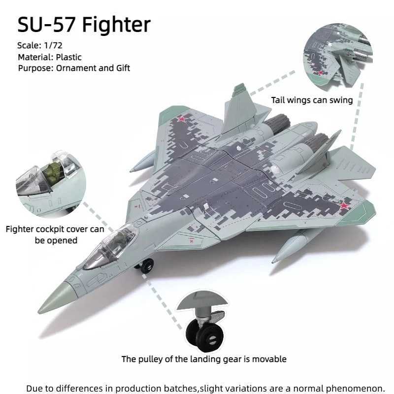 SU-57 Fighter172 assembled plastic airplane model including display rack home display and collection creative gifts C251118