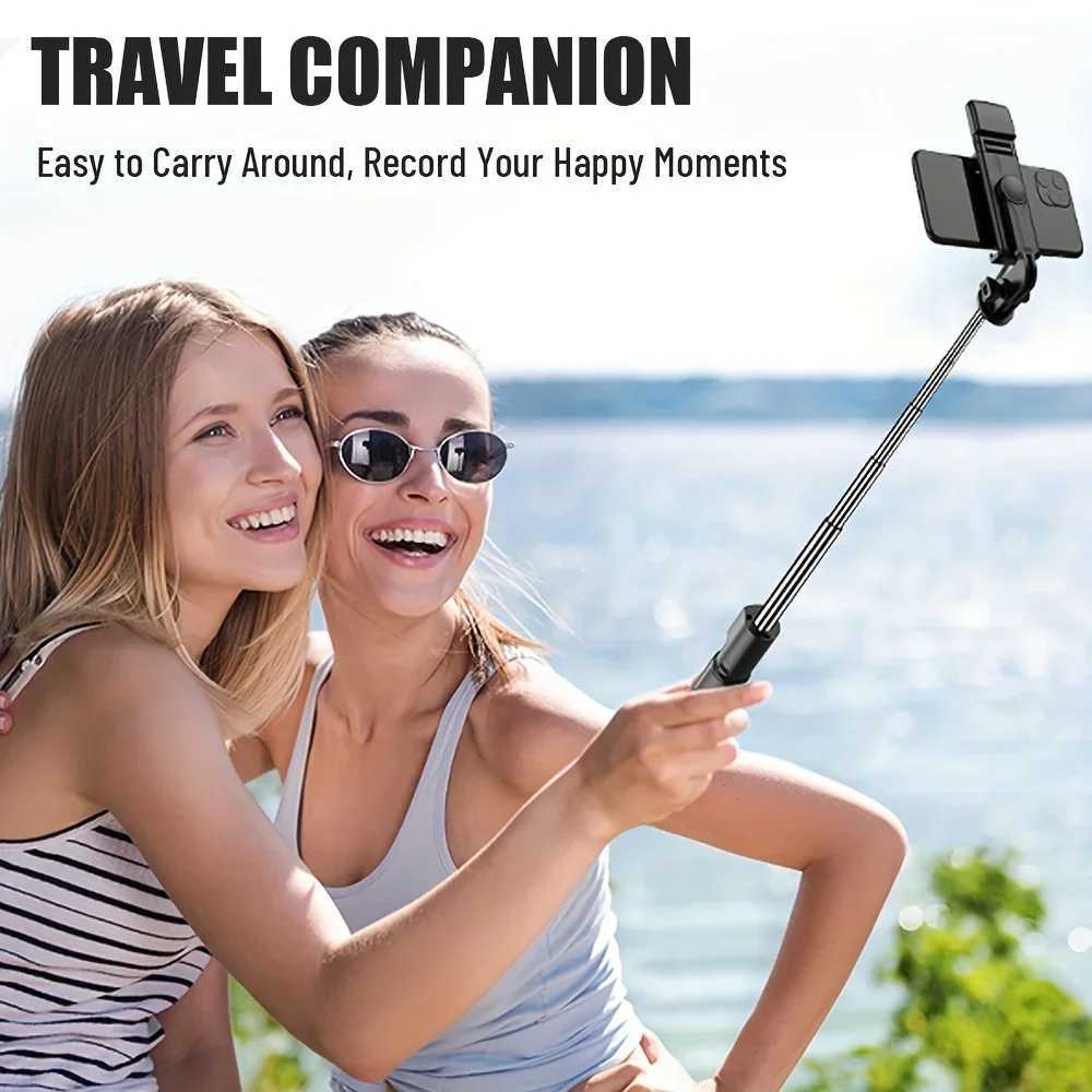 Portable wireless selfie stick for smartphones 28 inch tripod with remote folding stand used for Vlog shooting and recording Z250418