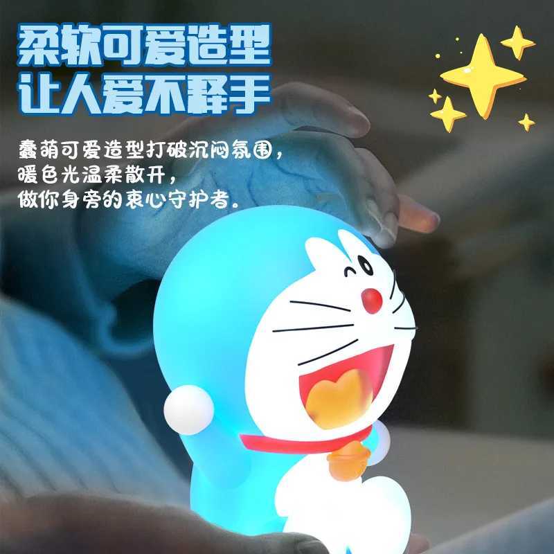 Doraemon Night Light Cartoon Silicone Lamp Pat Control USB Rechargeable Room Decor Kids Birthday Christmas Gift M251118