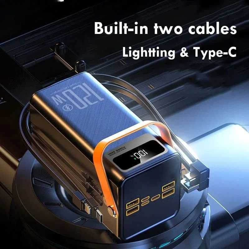 Portable 60000mAh Large Capacity Power Bank 225W Fast Charger With Cable Powerf External Spare Battery For iPhone C251118