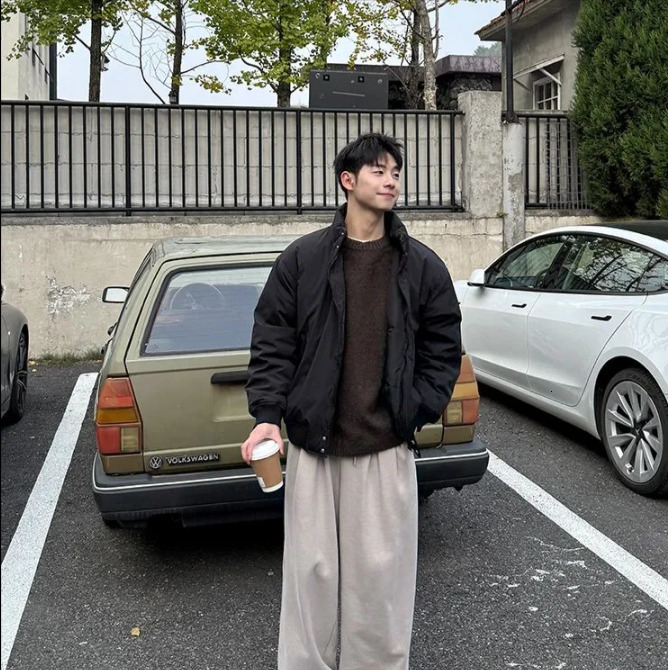 Y2K Autumn And Winter American Fashion Double Zipper Solid Color Warm Oversize Down Jacket Mens Harajuku Couple Casual Coat 250210