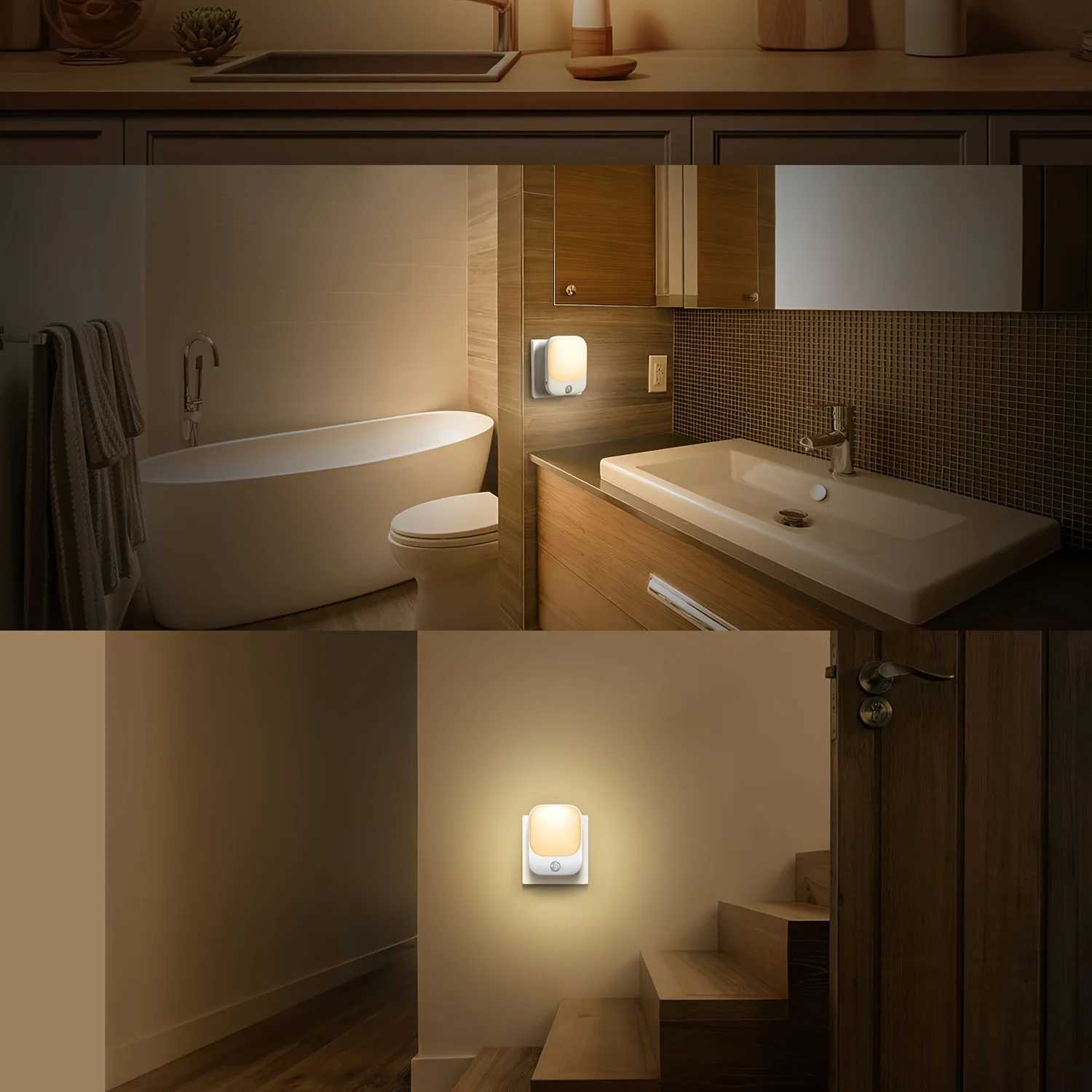 1/2Pc EU Plug Night Light with Motion Sensor LED Night Light Socket with 3 Modes and 5 Brightness Dimmable for Bedroom M251118