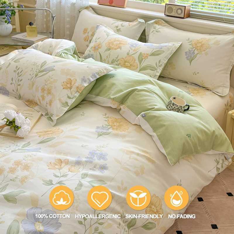 Printed Duvet Cover Set 100 Cotton - Bedding Set 1 Duvet Cover 2 cases Twin Full Single Double Easy CareMulti-SizeM251118