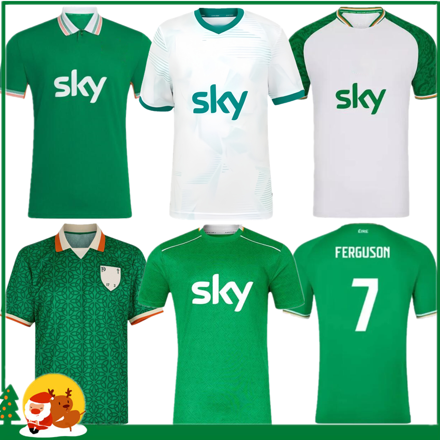 25 26 Ireland Home Green Soccer Jerseys Kit DOHERTY DUFFY St.Patrick's Day 2025 2026 White Tops Tee Egan BRADY KEANE Hendrick McClean Football Shirt Men Kids kit