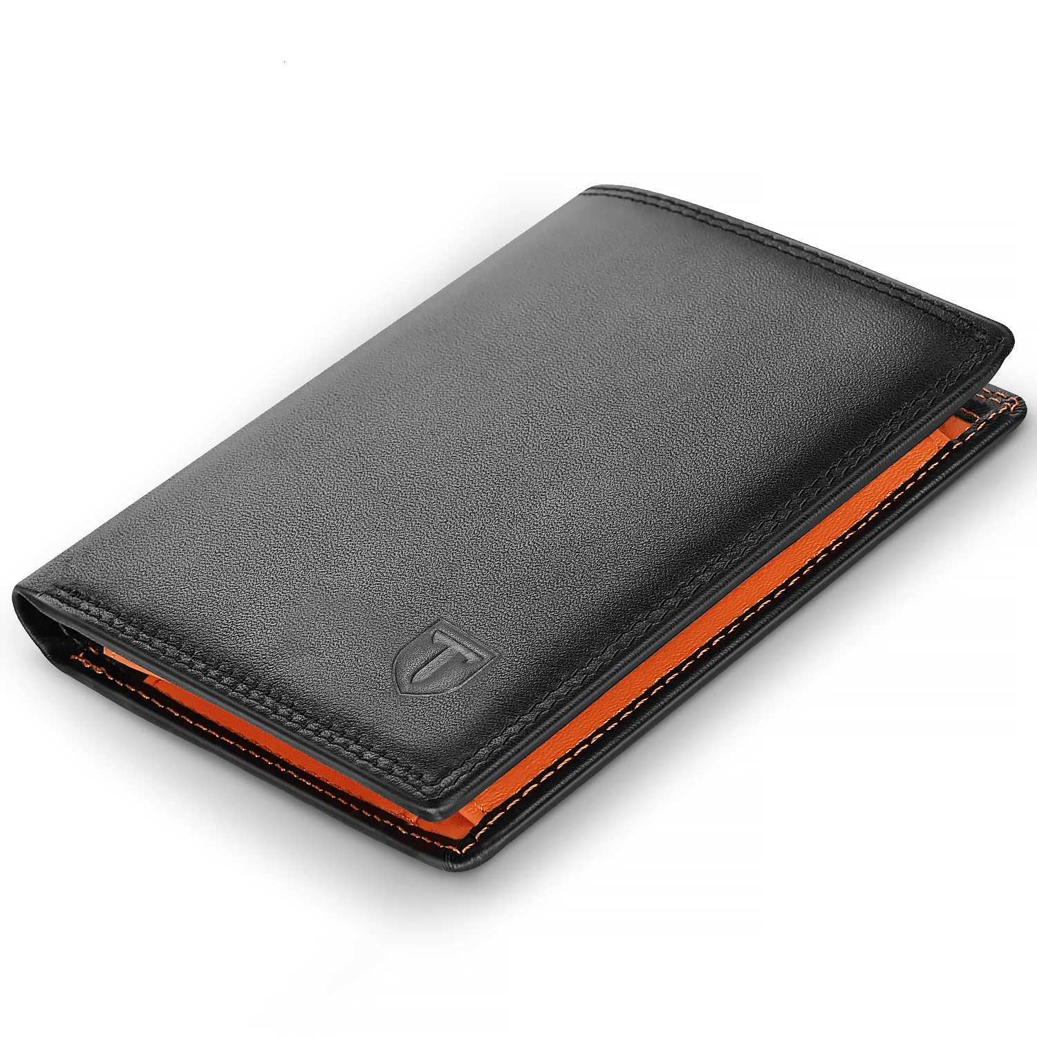 Mens RFID-Blocking Genuine Leather Wallet featuring 12 Credit Card Slots Coin Pocket 2 Banknote Compartments and an ID WindoT251118