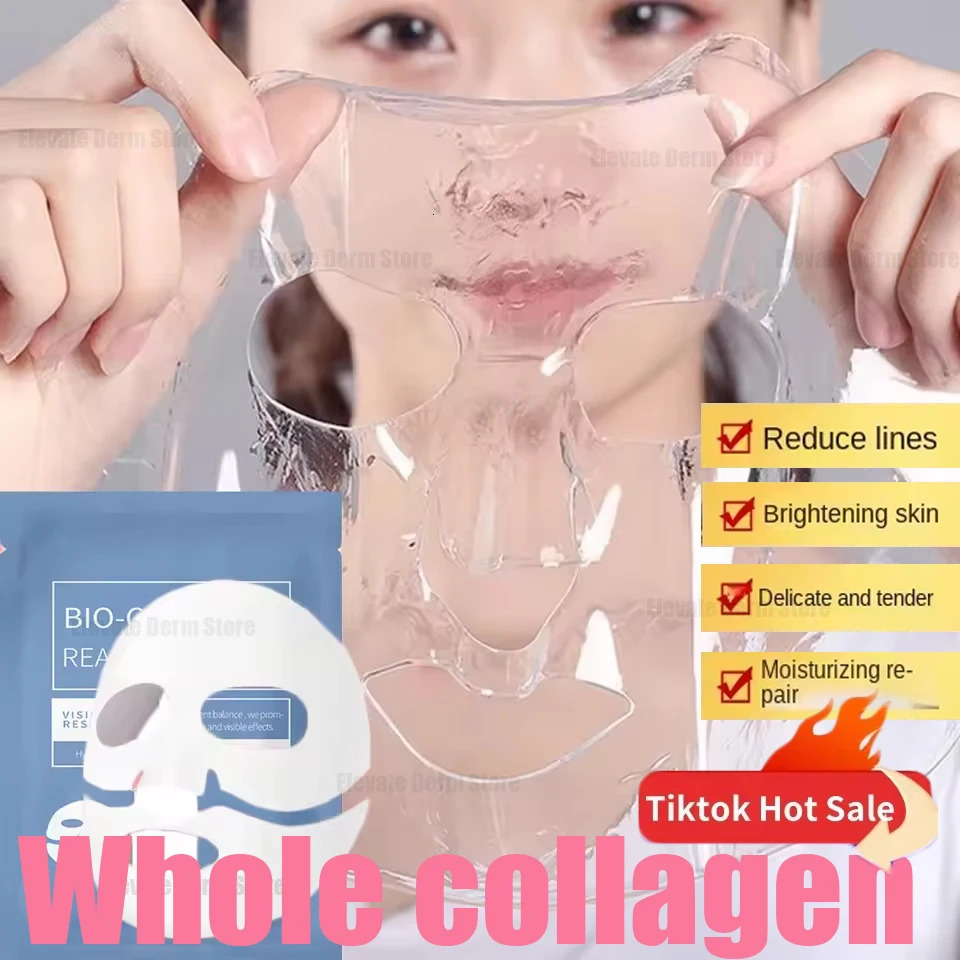 1/3/5/10PCS Bio Collagen Face Mask Anti Wrinkle Fade Face Fine Line Lift Firm Skin Aging Brighten SkinCare Korean Cosmetics 250418