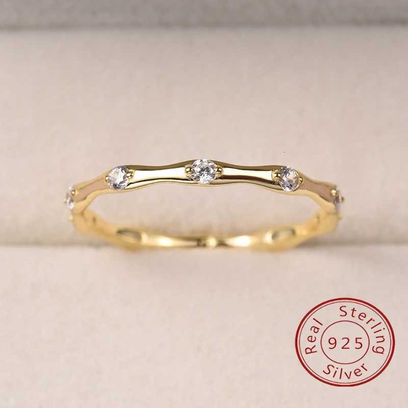925 Sterling Silver Zircon Simple Personalized Bamboo Ring For Women Anniversary Party Fashion High Quality Fine Jewelry H260413