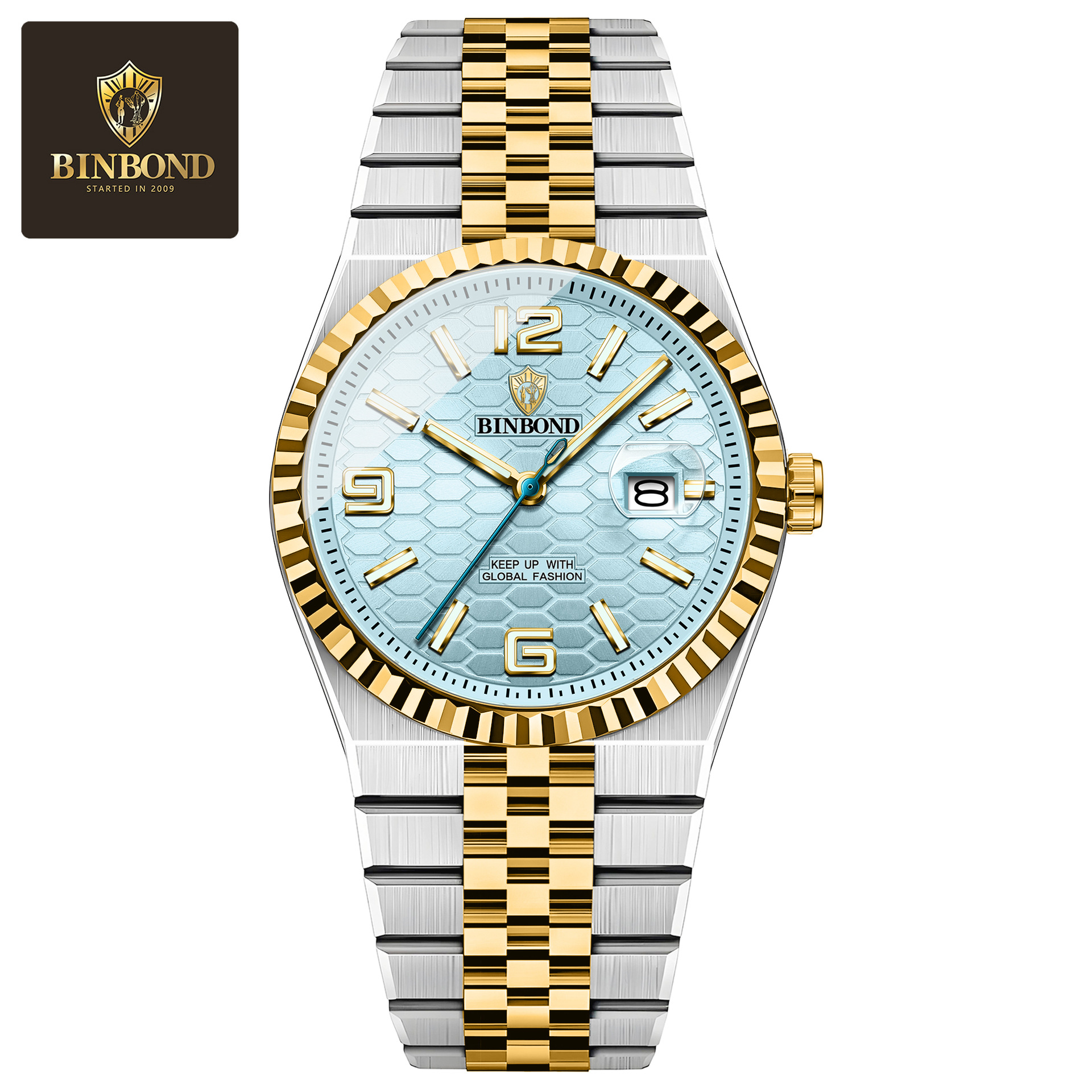 new a1 Gift mens watches Luxury wist fashion Gold Dial With Calendar Bracklet quartz Men watch relogio masculino Business Watches Male Clock+box