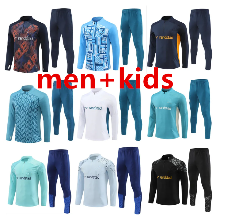 25 26 kids soccer tracksuits MILIK PAYET Marseillees survetement fottball Training suit veste maillot de foot Olympique OM tracksuit football jogging 10/2XL