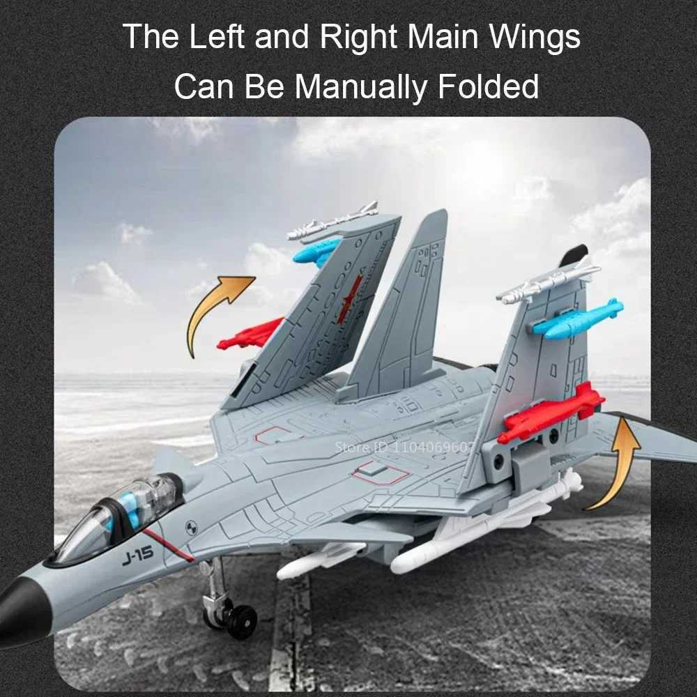 189 Scale J-15 Fighter Model Toy Alloy Military Aircraft Models Light Sound Pull Back Boys Birthday Airplane Collection Gifts C251118