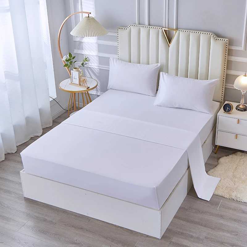 3/4pcs Bedding Set - Waterproof and Breathable Fitted Sheet Set for Bedroom 1pc Flat sheet/ 1pc Fitted sheet /2pcs casesM251118