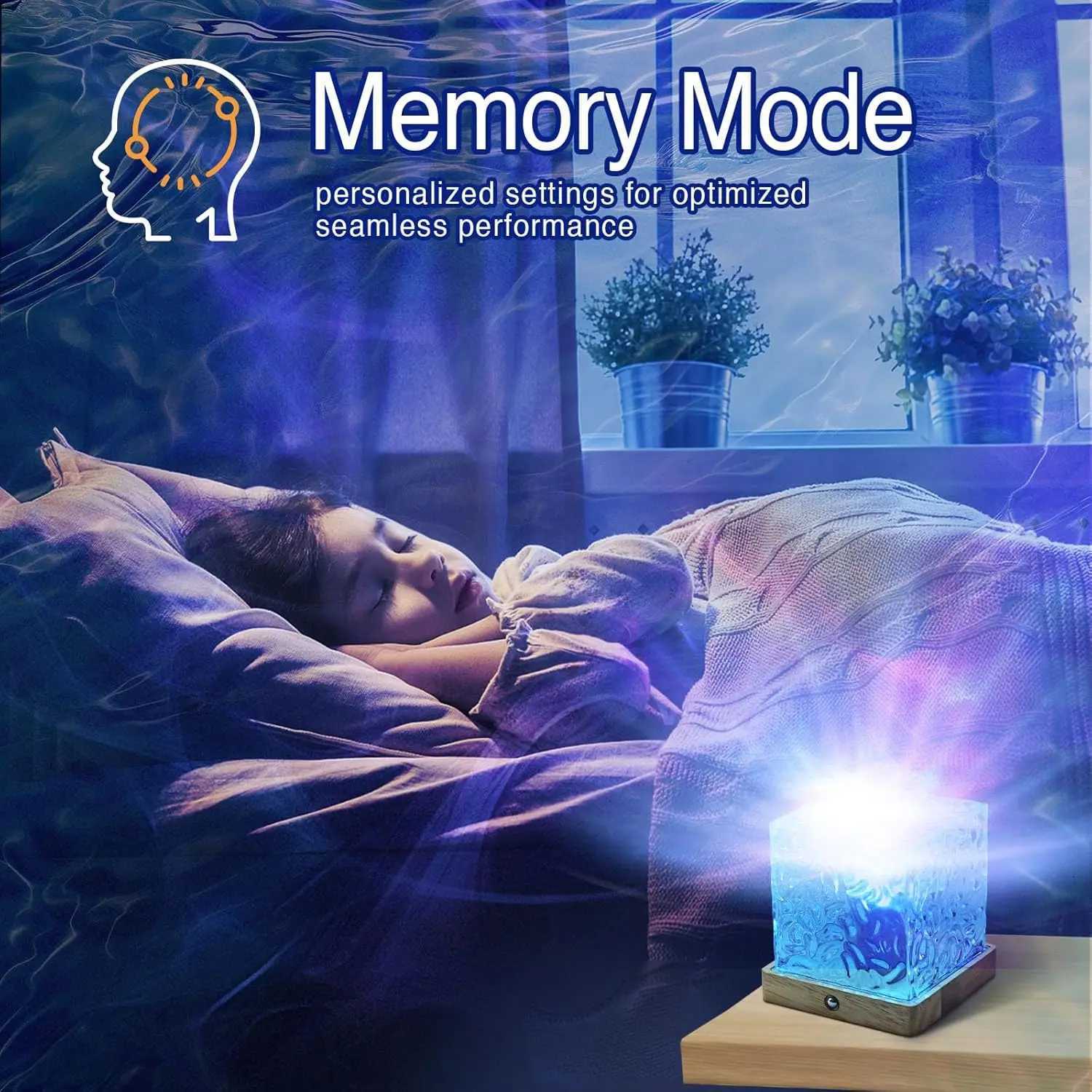 Rotating Water Ripple Table Lamp USB Aurora Night Light Remote Control 16 Colors Change Ocean Wave Cube Desk Light Bedroom Decor M251118