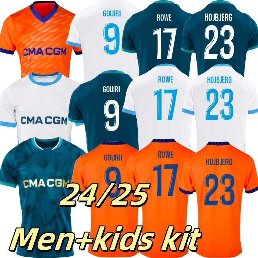 Kids OM Africa Soccer Jerseys 2024 25 Marseillees Maillot De Foot Fens CUISANCE GUENDOUZI PAYET ALEXIS MILIK Olympique PLAYER Version Men Football Shirts Kit