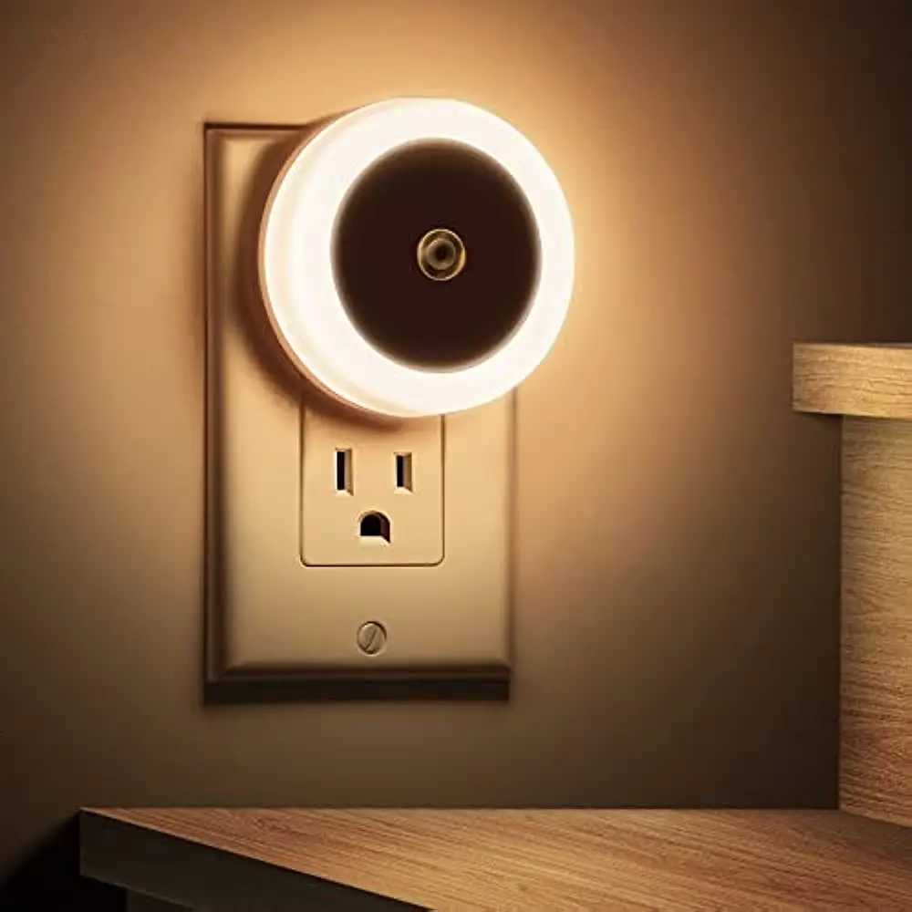 New LED Night Lamp EU US UK Plug Smart Light Control Round Energy-Saving Bedside Wall Lights for Home Hallway Pathway Hot Sales M251118