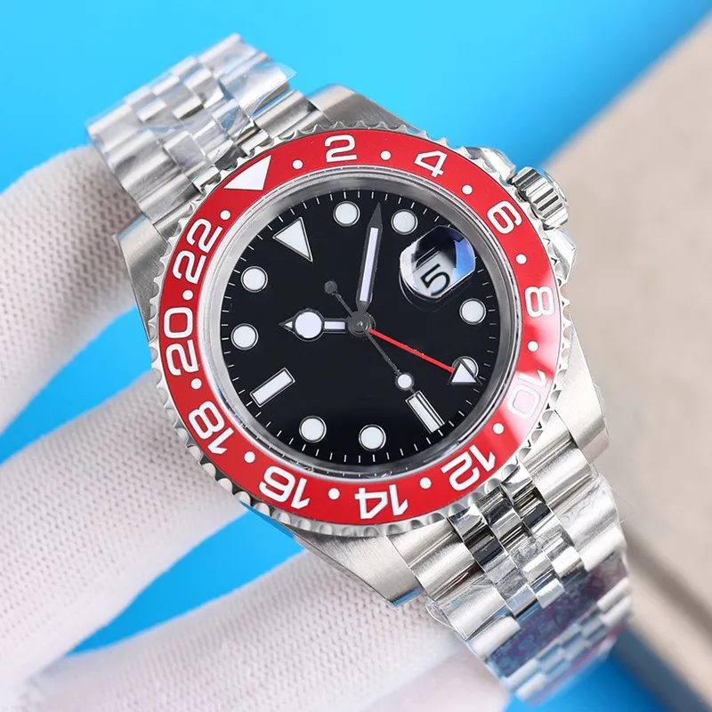 Luxury Watches Mens Automatic Mechanical Ceramics Watches 40mm Full Stainless Steel Gliding Clasp Swimming Wristwatches Sapphire Luminous Watch Montre De Luxe 02