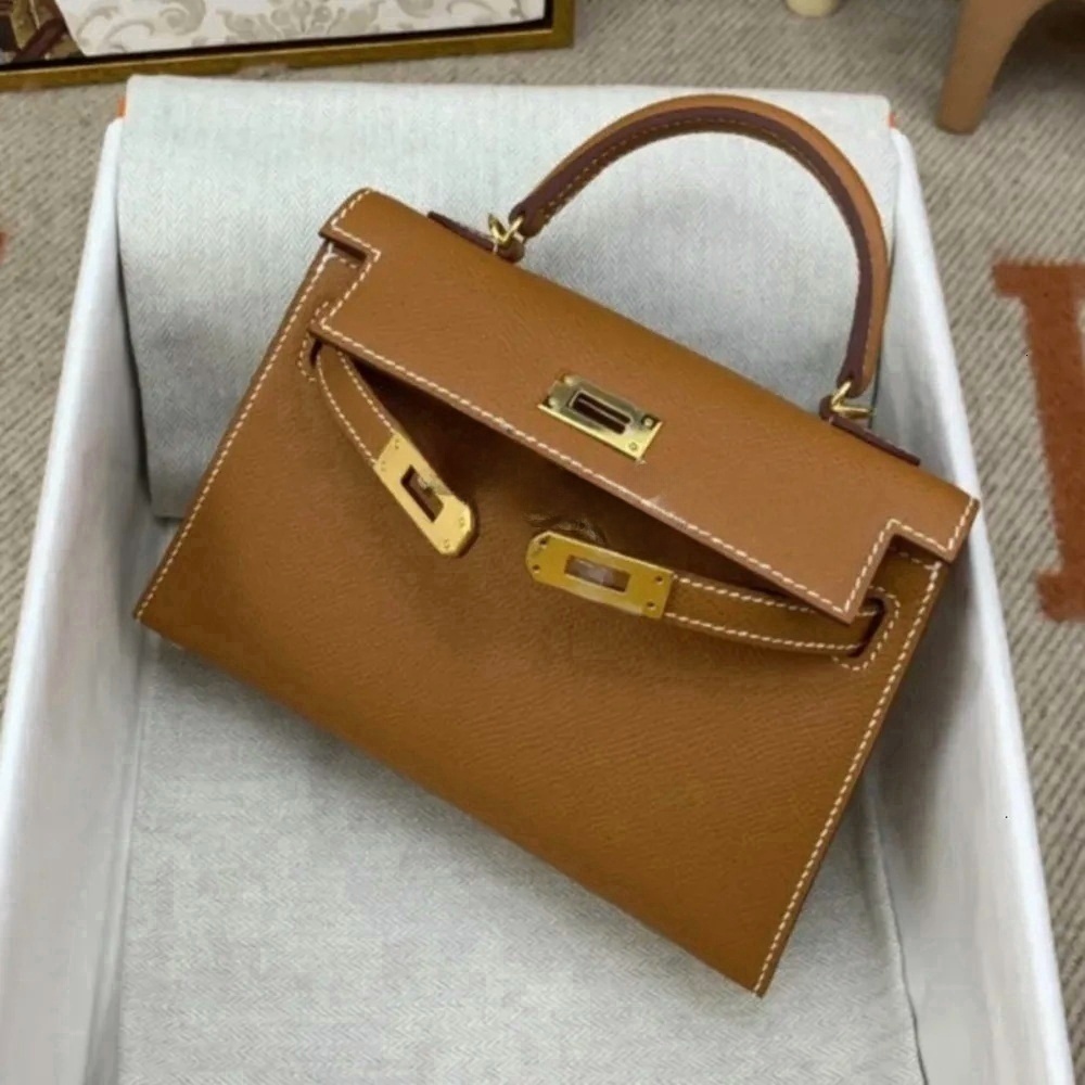 designer mini shoulder handbag women bag genuine leather tote with lock and key top quality cowhide 19cm purse crossbody 65461