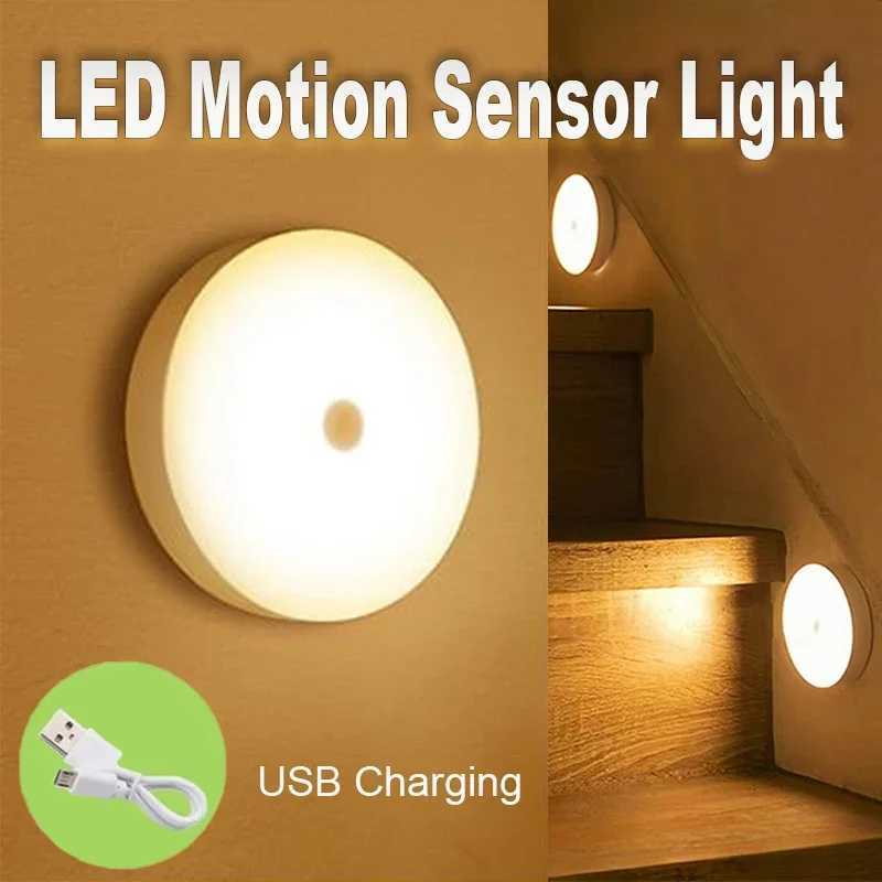 Rechargeable Motion Sensor Night LightLED Closet LightAuto-On Wall LampKitchenBedroomBathroomHallwayStairsDrawerUSB M251118