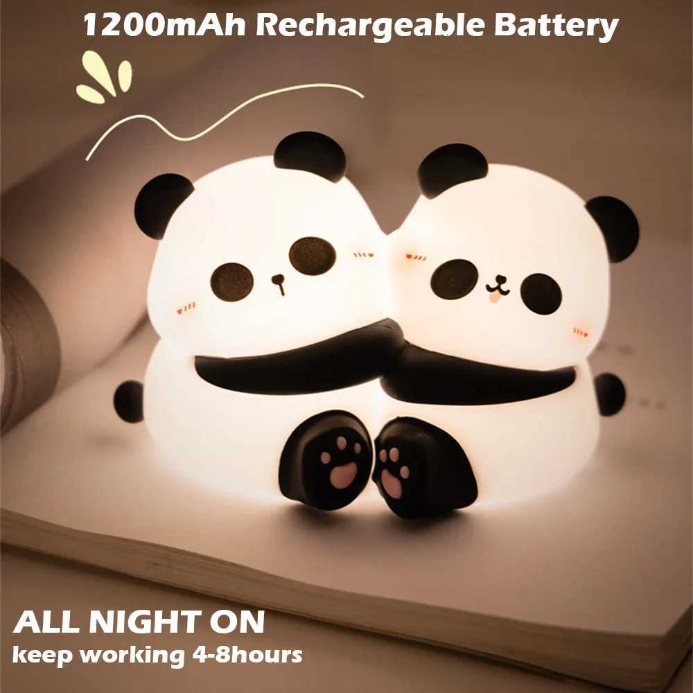 Cute Hug Panda Night Light LED Squishy Animal Night Lamp 3 Level Dimmable Nursery Nightlight for Breastfeeding Toddler Baby Kids M251118