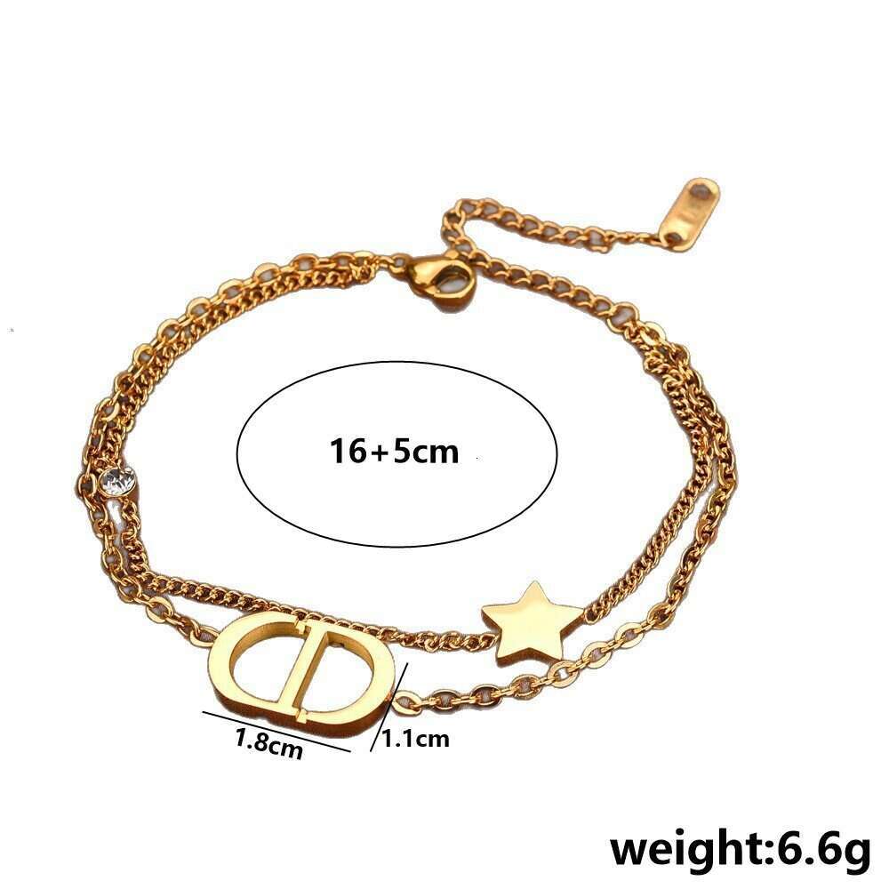 Designer Bracelet Luxury Bangle Jewelry Niche Stainless Steel Fade Resistant White Mother Of Pearl Double Layer Stackable Fashion Bracelet Chic for Wo