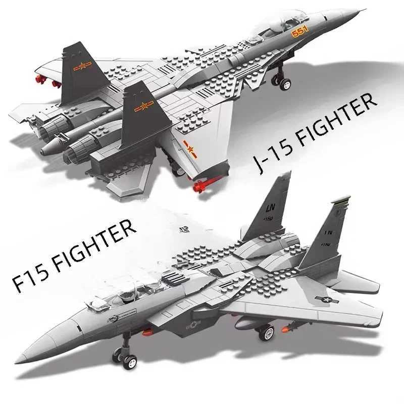 2025 new large F-15 J-20 military combat armed aircraft reconnaissance aircraft building blocks assembled toy boy birthday gift C251118