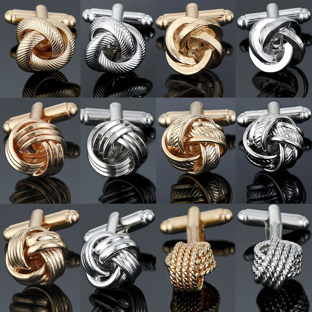 Hawson Fashion Jewelry Knot Cufflinks for Men Wedding Gift Cuff Links with Cufflinks Gift Box 250227