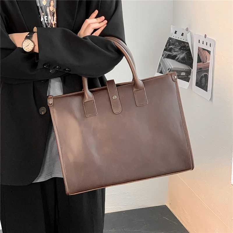 PU leather briefcase mens crazy horse executive laptop office executive handbag business document bag Z250418