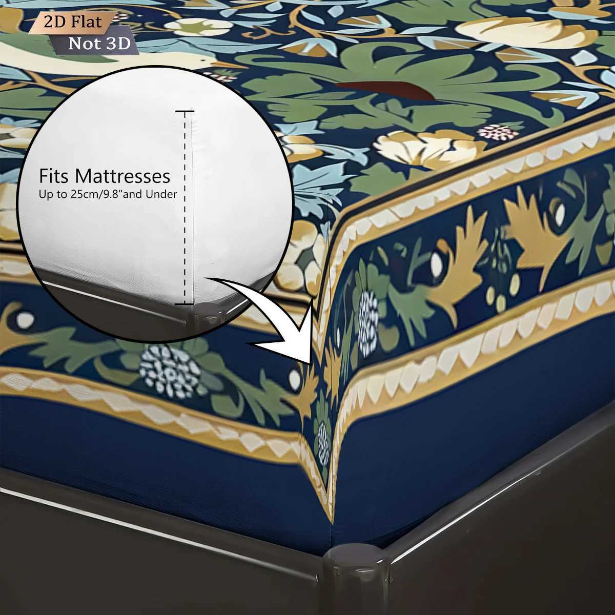 3pcs Retro Ethnic Style Flower Bird Pattern Bed Sheet Set Multi Size Bed Cover Bedroom Bedding Decoration Machine WashableM251118