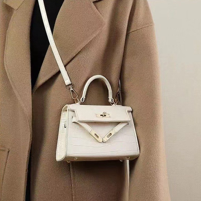 Women's 2025 new trendy light luxury Kelly bag fashionable handheld small square bag high-end single-shoulder crossbody bag