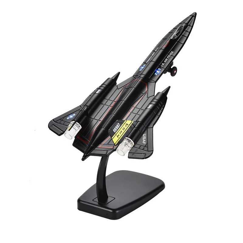 SR-71 Blackbird American reconnaissance plane fighter model airplane sound and light childrens toy ornaments collection gift C251118