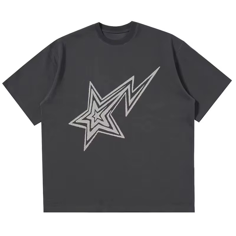 Harajuku Y2k Mens T-Shirt Y2K Anime Cat Graphic Gothic Print Aesthetic Short Sleeve Cotton Tops Summer Korean Clothing Oversized