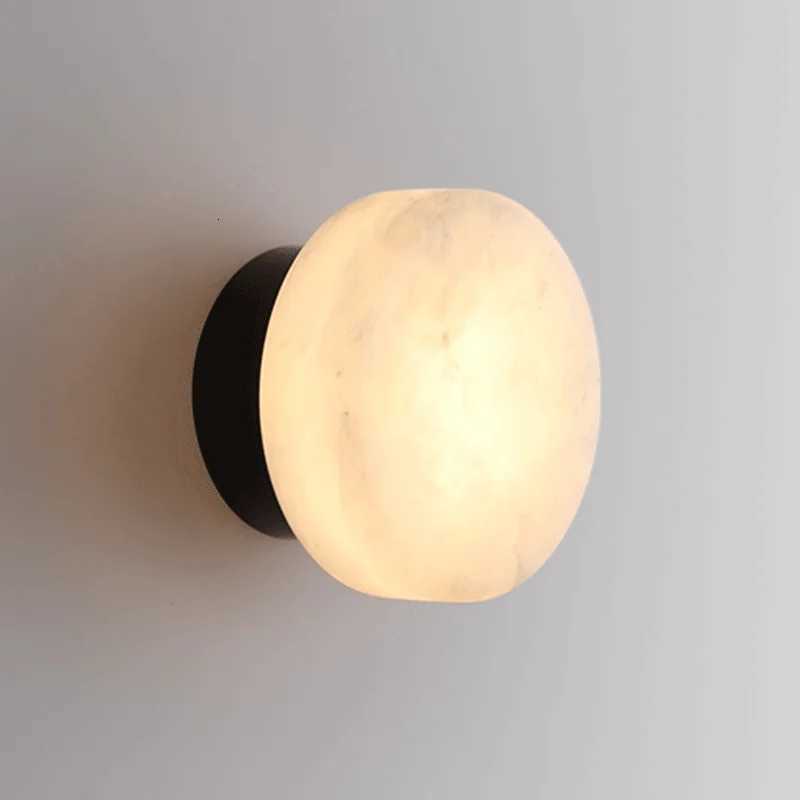 Luxury Spain natural Marble Round Wall Lamp Nordic Modern LED room Light living room Bedroom Passage corridor High-end Fixture M251118