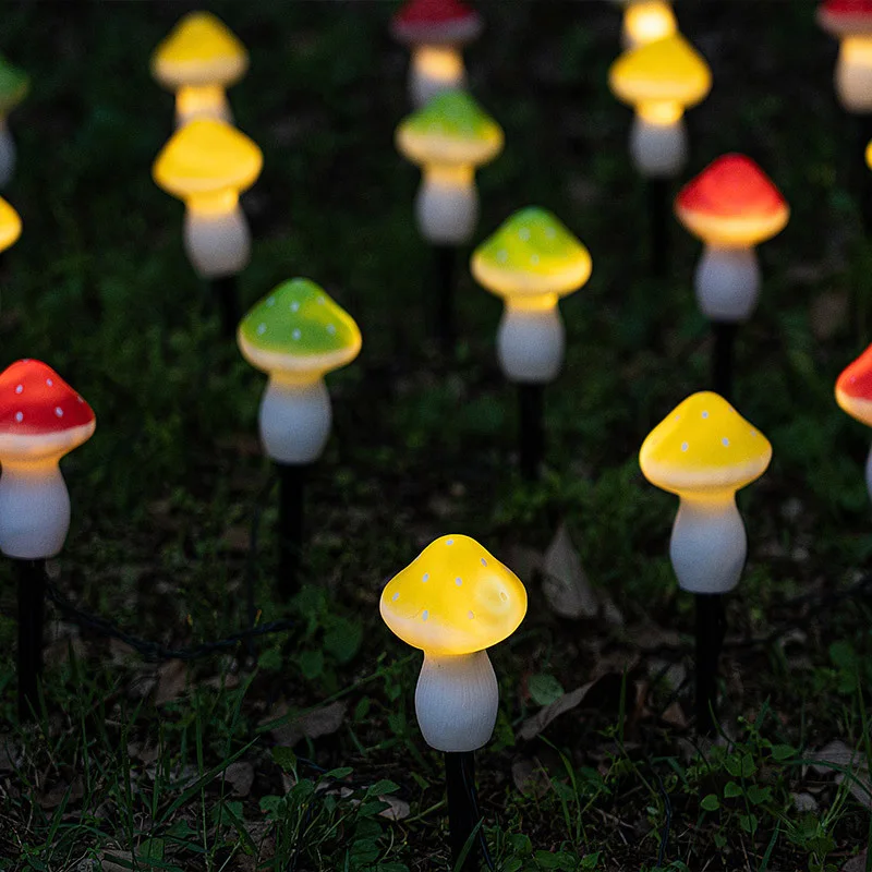 LED Solar Mushroom String Light Outdoor Waterproof Fairy Lawn Lights Garden Nigh Lamp For Yard Christmas Wedding Party Decoration