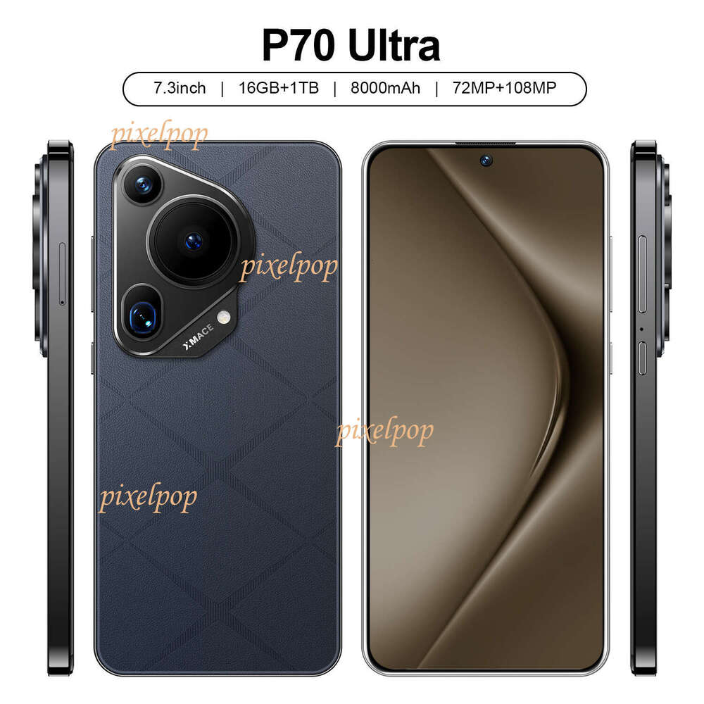 New mobile phone P70 Ultra 2+16GB true perforated large-screen Android smart phone in stock