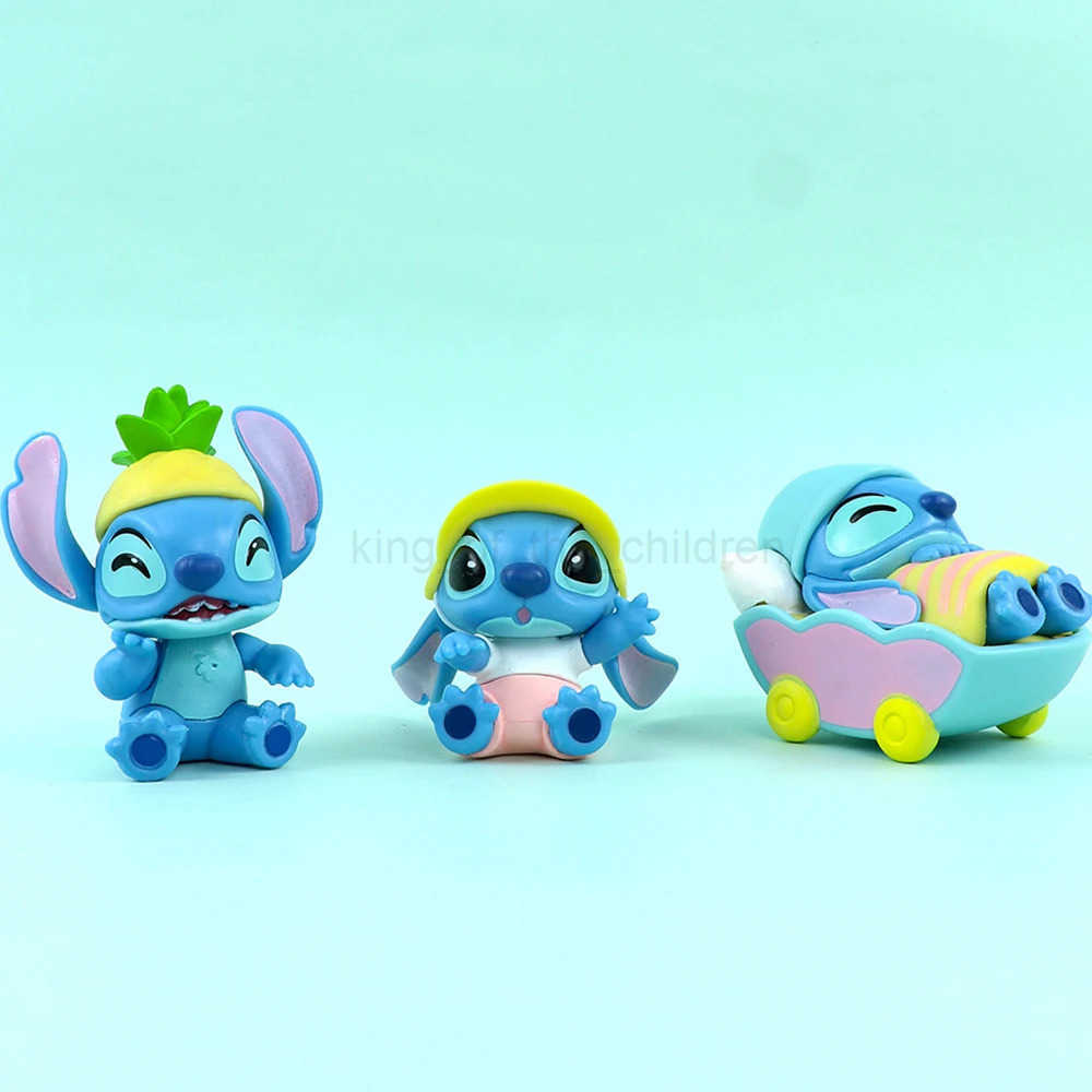 Disney Stitch Figure Blind Box Kawaii Stich Anime Cartoon Car Cake Room Decoration Model Doll Action Figure Kids Toy Girl Birthday Gift W20250418