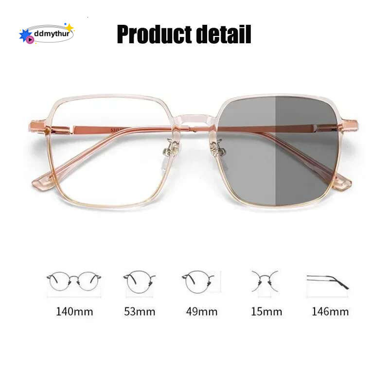 New Style Photochromic Mya Glasses Men Women Color Changing Eyeglasses Anti UV Sunglasses Short-sighted Eyewear 0~-6.0 ddmythur