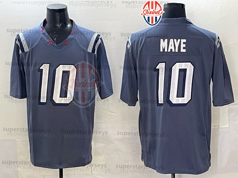 Custom Football Jersey Drake Maye Stefon Diggs Christian Gonzalez 12 Brady Mike Vrabel New Arrivals In Stock