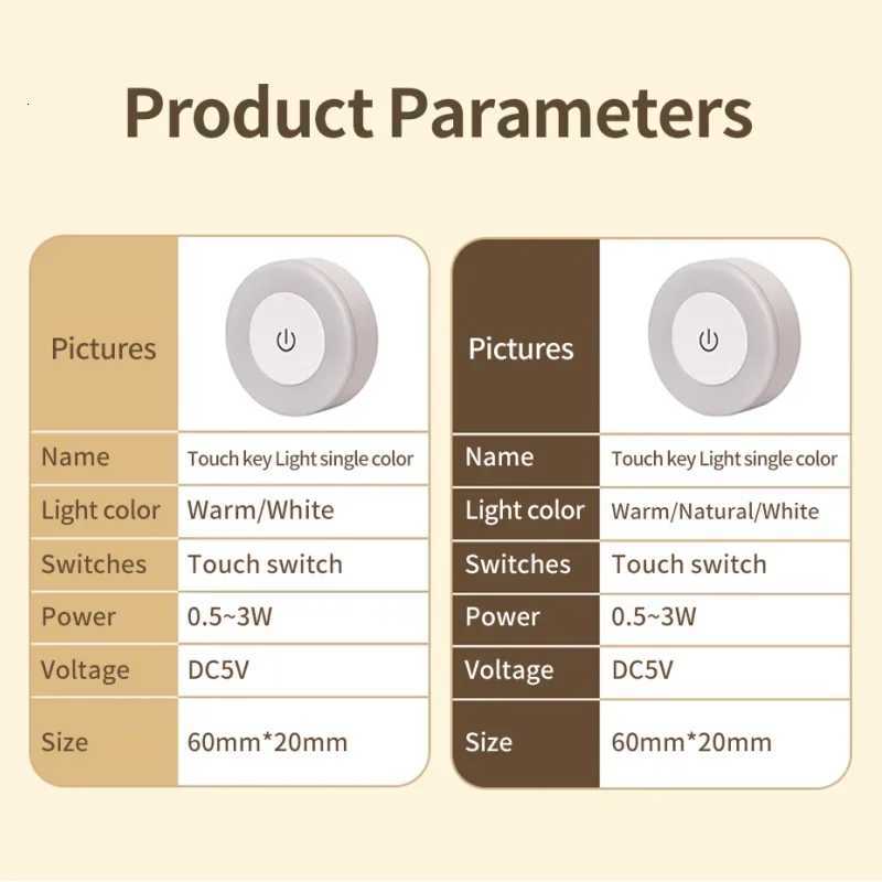 Led Wall Light Portable USB Rechargeable Night Light for Living Room Bedroom Lighting Lamps Bedside Lamp Touch Light Home Decor M251118