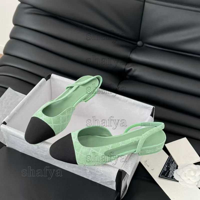 10A Mirror Quality Designer Dress Shoes 2025 Summer New Color blocked Diamond Grid Comfortable and Versatile Leather Flat Bottom Headless Sandals for Women