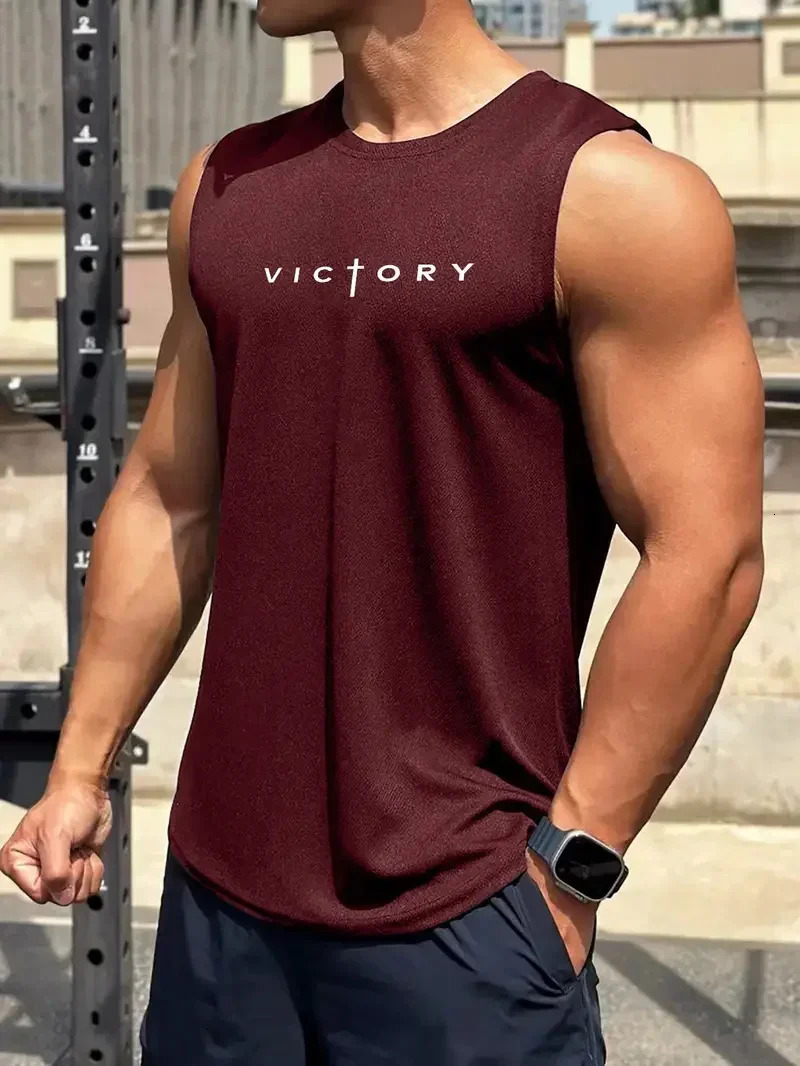 Outdoor badminton tennis mens tank tops street sleeveless shirts summer casual running and fitness tank tops fashionable gym Tshirts 250411
