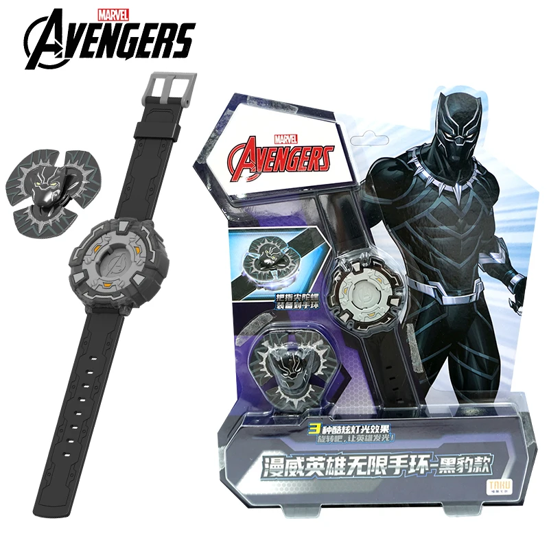 TAKU New Fidget Spinner Wristband Marvel Avengers Black Panther Three Kinds Of Glare Movie Peripheral Toy Set Boy Birthday Gifts